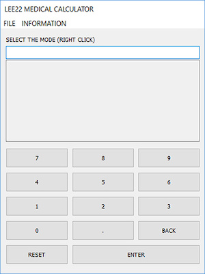 LEE22 Medical Calculator at the start (2016)