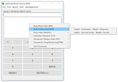 Medical Calculator: Body Surface Area