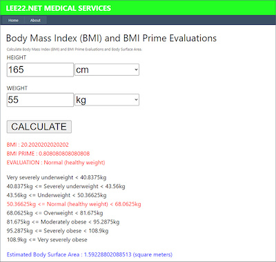 BMI and BMI Prime evaluation